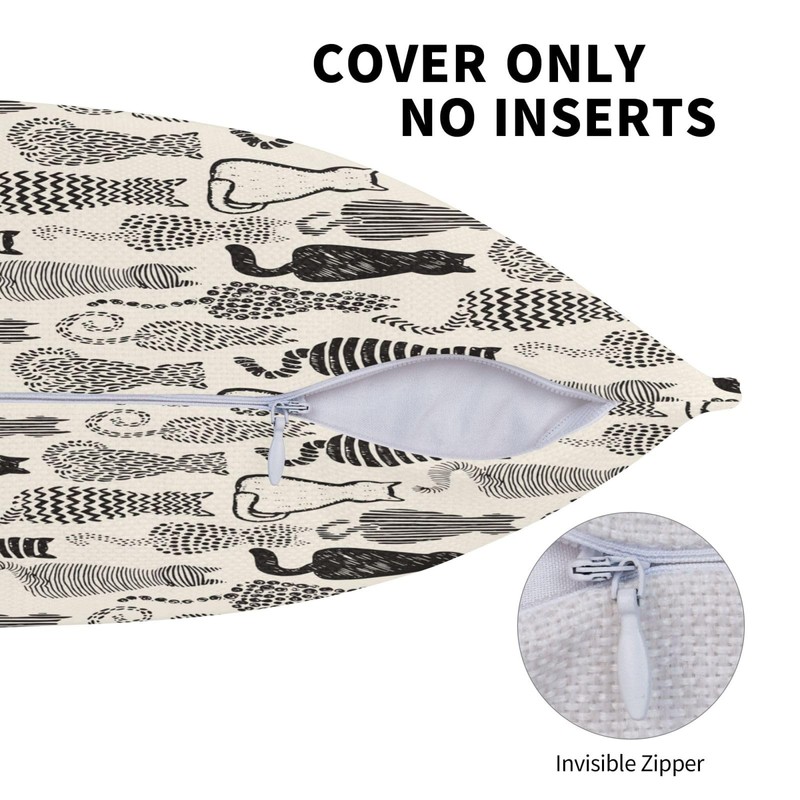 BEITUOLA Cat Throw Pillow Covers 18x18 Set of 2 Abstract