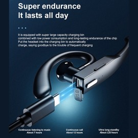 Wireless Bluetooth Earbud, Hands-Free Headphones for Trucker Noise Cancellation, Waterproof IPX7 On-Ear Business Headset with Built-in Microphone 270° (YYK-525