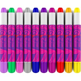 Desire Deluxe Hair Chalk Gifts for Girls, for Hair Dyeing Toy for Christmas, 10 Washable Hair Dye Pens for Fancy Dress, for Children Aged 3 4 5 6 7 8 9 11 Years