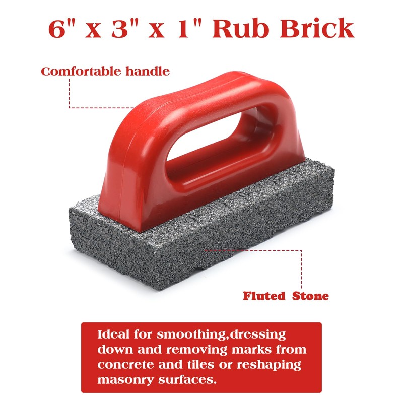 Wenqik 2 Pcs Rub Brick with Handle Concrete 20 Grit