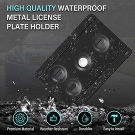 Front License Plate Bracket Compatible with Volkswagen Arteon 2019-2023, Volkswagen Jetta and GLI 2019-2023 No Drill Tow Hook License Plate Holder, Car Tag Frame, Bumper Relocator Adapter Kit