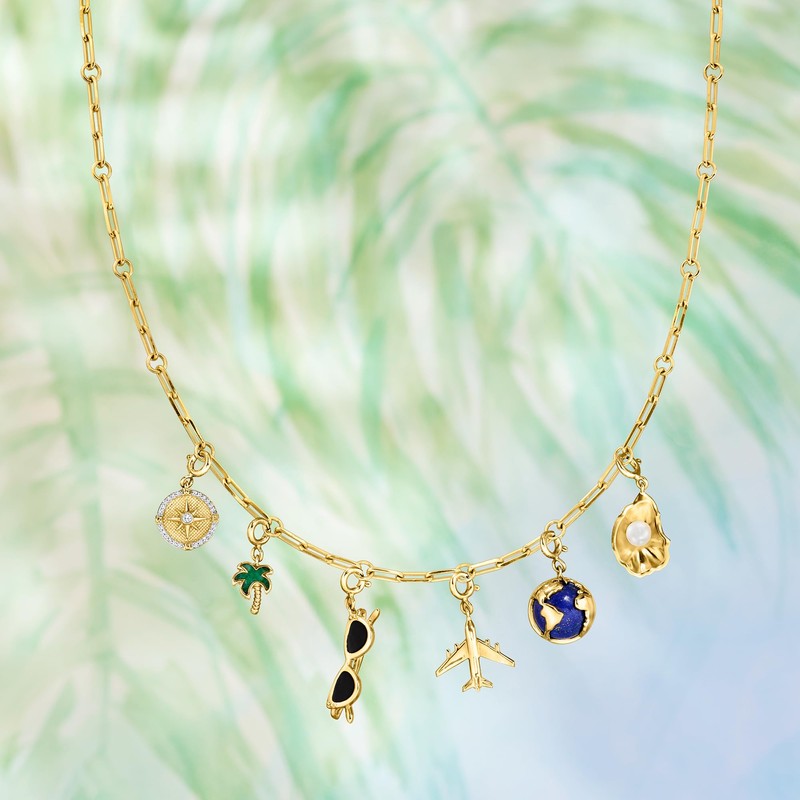 Ross-Simons Lapis and 18kt Gold Over Sterling Globe Charm