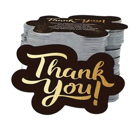 CAA Trading™ 50 x Black Double Sided Thank You for Supporting My Small Business Cards Thank You Customer Appreciation (50 Cards)