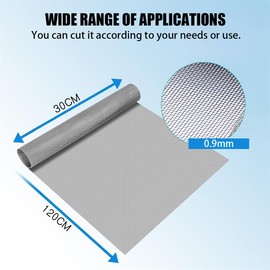 Filter Screen Sheets Stainless Steel Air Vent Mesh Cover Wire Mesh Roll 30x120cm Woven Wire 30 Mesh Fine Wire Mesh Sheet for Vents Cover Air Brick Home Kitchen Garden