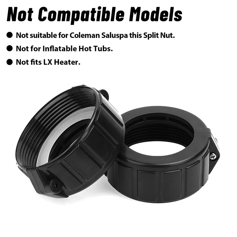 Adabuing 2" Spa Hot Tub Heater Split Nut Union amp