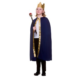 Wicked Costumes Kids Wise Man Robe & Crown Fancy Dress Costume - Blue (One Size)