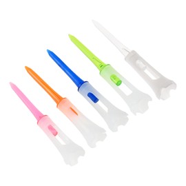 50 Pcs Golf Tee, Long Tee, 3.3 inches (83 mm), 10 Each of 5 Colors, Long Golf Tees, Easy to Find Golf Equipment, Placement, Beginners, Practice, Durable, Break-Resistant