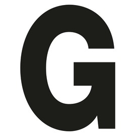 Merriway BH04040 (4 Pcs) Black Vinyl Stick-On Wheelie Bin Post Box Crate Dust Bin Letters 75mm (3 inch) Letter G - Pack of 4 Pieces