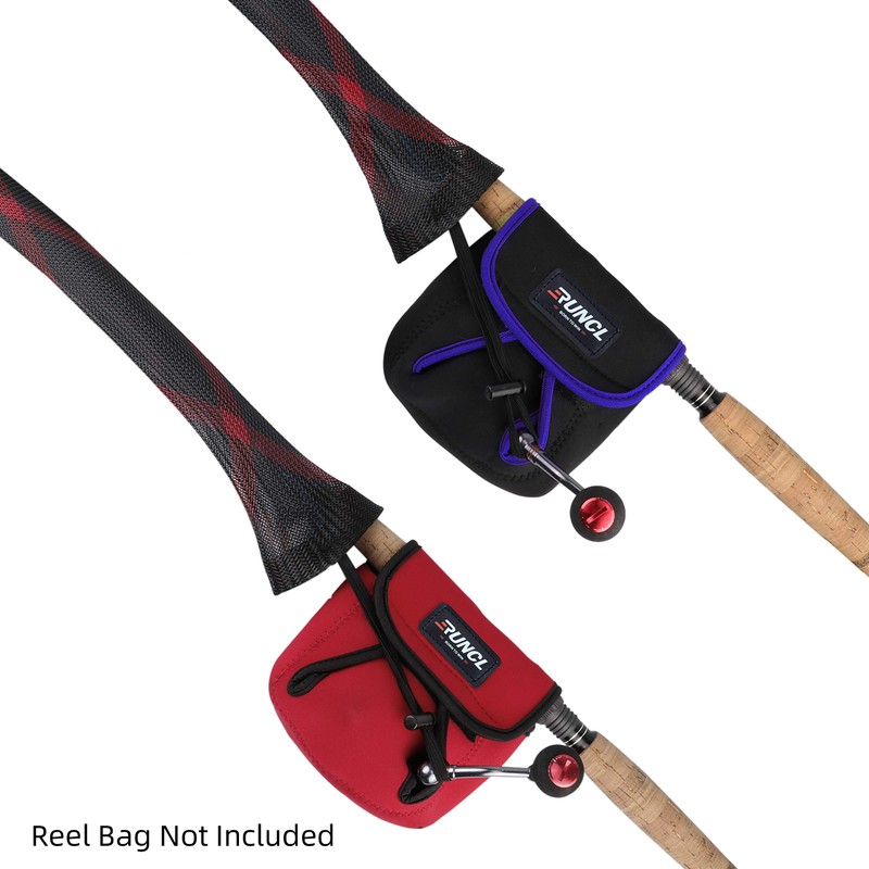 RUNCL Spinning Rod Cases (Red&Black, 2pcs)
