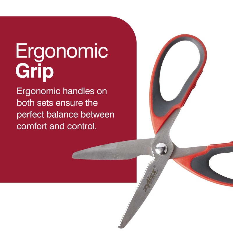 Zyliss 30200 9" Household Kitchen Shears, Red