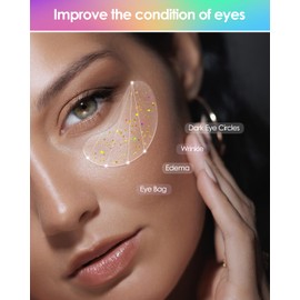 Bukamkom Collagen Eye Mask Patches,Used to Fade Eye Patches for Puffy Eyes and Dark Circles,Under Eye Patches,Tighten and Moisturize,Hyaluronic Eye Patches Transparent Glitter Eye Masks (10 pairs)