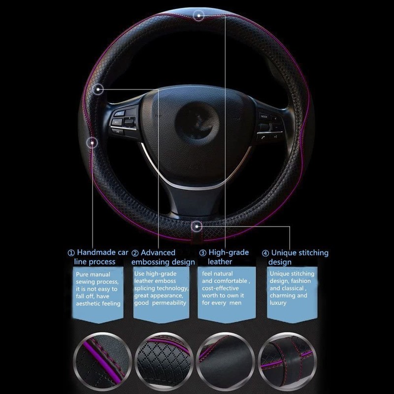 Gomass Car Steering Wheel Cover, Anti-Slip, Safety, Soft, Breathable, Heavy