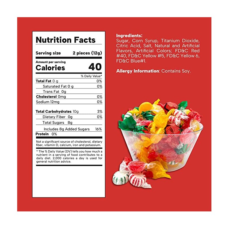 LaetaFood American Old Fashioned Hard Candy Assortment, Individually Wrapped (1