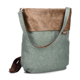 Zwei Olli OR12 Women's Backpack Bag (7 L) Handbag & Backpack 2-in-1 Waterproof & Robust Shoulder Bag, Padded Divider Compartment, Portable as Handbag or City Backpack (Eucalyptus), Eucalyptus