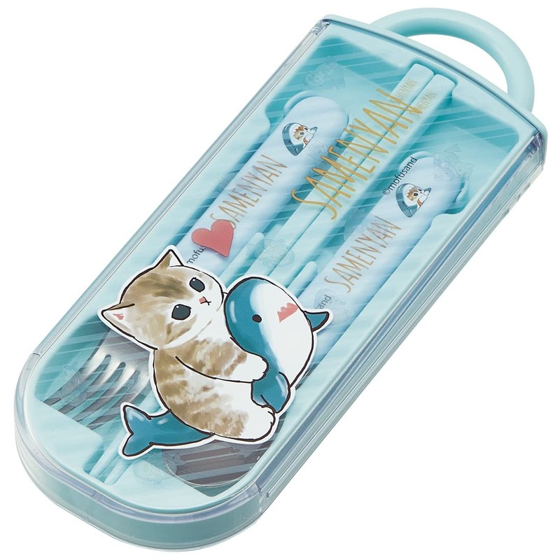 Skater TACC2AG-A Trio Set, Chopsticks, Spoon, Fork, Mofusand Moff Sand,