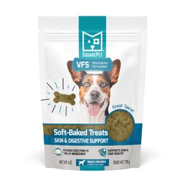 SquarePet VFS® Skin and Digestive Support Soft-Baked Treats for Dogs 6oz – Hydrolyzed – Limited Ingredient – All Natural – Made in USA