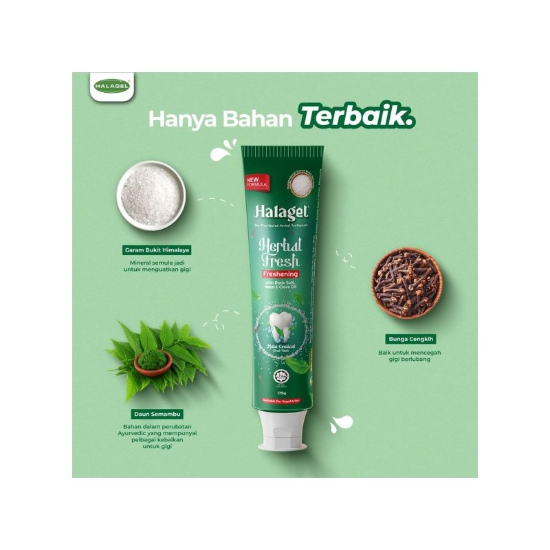 HALAGEL Ubat Gigi Herbal Blast / Herbal Green / Miswakgel