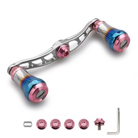 HEIGHTEN V2.0 3.5 / 4.1 inches (90 mm), 4.1 inches (105 mm), Bait Reel Handle, Shimano (daiwa) Abu Garcia, Universal Bait Reel, Aviation Aluminum, Aurora Series (90 mm - Gunmetal & Cherry Pink) (27)