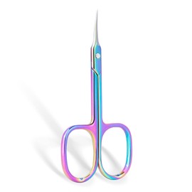 BNG Cuticle Scissors Professional Upgraded Curved Cuticle Scissors for Women Men Stainless Steel Cuticle Nipper Nail Remover Scissors Pedicure Manicure Nail Art Tool (Purple)