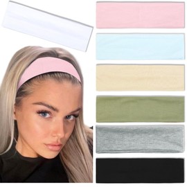 Headbands for Women Non Slip Trendy Womens Headbands 7PCS Elastic Hair Bands for Women's Hair Workout Sweat Head Bands Soft Thick Cotton Cloth Headband for Yoga Running Sport