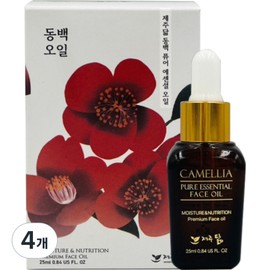 Jeju Camellia Pure Essential Oil Jeju Camellia Oil Face Oil, 4 pieces, 25ml / 제주닮 동백 퓨어 에센셜 오일 제주 동백오일 페이스오일, 4개, 25ml