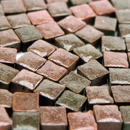 Mini Ceramic Tiles (0.19inch or 5mm) 250 Pieces, Pale Brown red, RC04