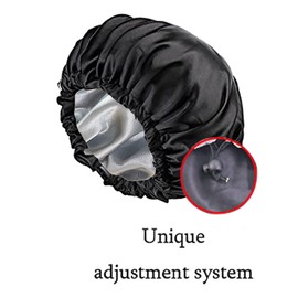 2 Pcs Satin Sleep Cap for Women Long Hair Silky Bonnet for Curly Hair Waterproof Hair Cap for Sleeping Extra Large Double Layer Adjustable Shower Bonnet for Women