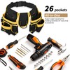 Tool Belts for Men,Heavy Duty Tool Belts with 26-Pockets,Adjustable and