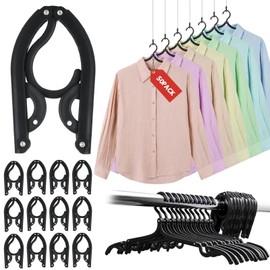 STARVAST 15 Pcs Travel Hangers Portable Foldable Travel Hanger Organizer, Plastic Cruise Ship Accessories Essentials Clothes Hanging Rack