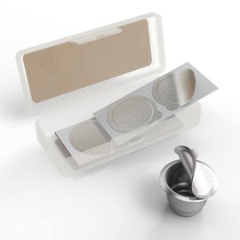 Reusable Capsules for Nespresso OriginalLine - Refillable Coffee Pods,Stainless Steel Cups Compatible for Nespresso OriginalLine Machine (1pod+50lids)