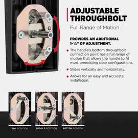 Kwikset San Clemente Front Door Handle No Lock, Entry Handleset Exterior with Interior Reversible Handed Lever, Non-Locking, Matte Black, Deadbolt Not Included, with Microban Protection