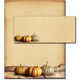 Fall Pumpkins Letterhead & Envelopes Stationery Set - 40 Sets