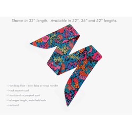 Liberty London Scarf - Choose Length - Ciara Magenta Floral Skinny Scarf, Tie Headband, Handbag/Purse flair - Silky Tana Lawn Cotton