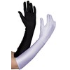 HALF BLACK HALF WHITE ELBOW LENGTH GLOVES PERFECT FOR ADULT