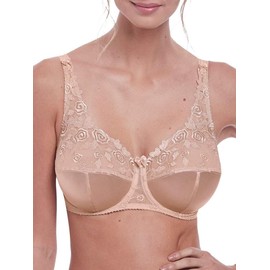 Fantasie Women's Belle Full Cup Floral Bra with Underwire Coverage, Sheer, Natural Beige, 40DD