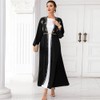 IDOPIP Muslim Abayas for Women Long Sleeve Open Front Cardigan