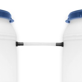 Villkin Water butt connector with 3/4 inch (19 mm) thread, ideal for 22 mm drill hole including 25 cm hose with 20 mm diameter