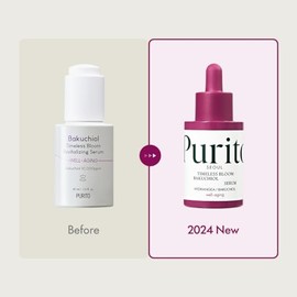 PURITO SEOUL - Suero de Bakuchiol de floración atemporal, hortensia coreana Jeju, para piel sensible, ampolla, reducción de línea fina, suero facial antienvejecimiento para cara, K-Beauty, 1.0 fl oz 1 onza líquida