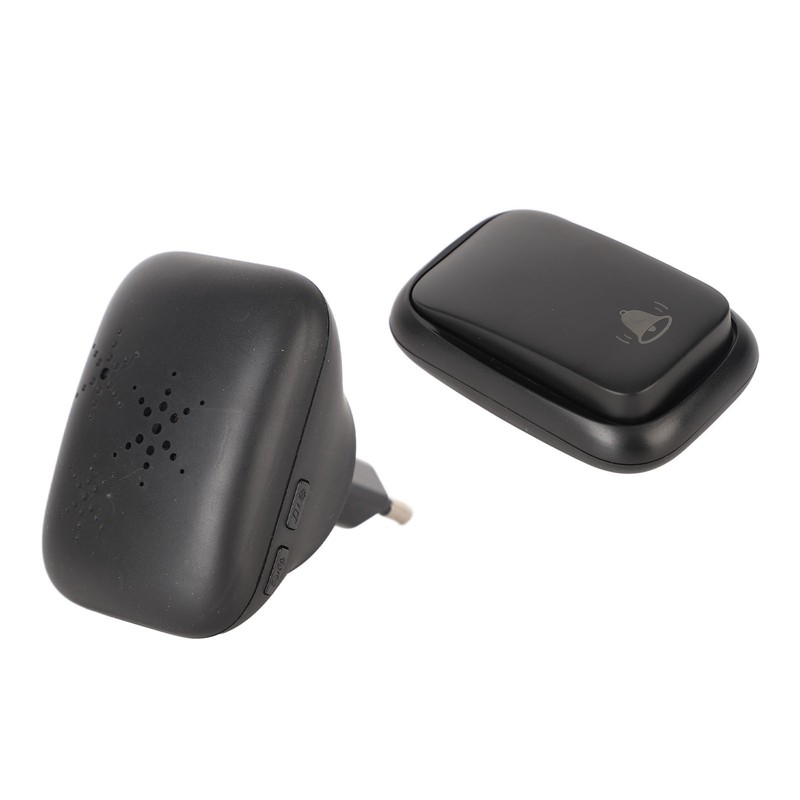 Black Self Powered Wireless Doorbell No Wiring Punching Outdoor Welcome