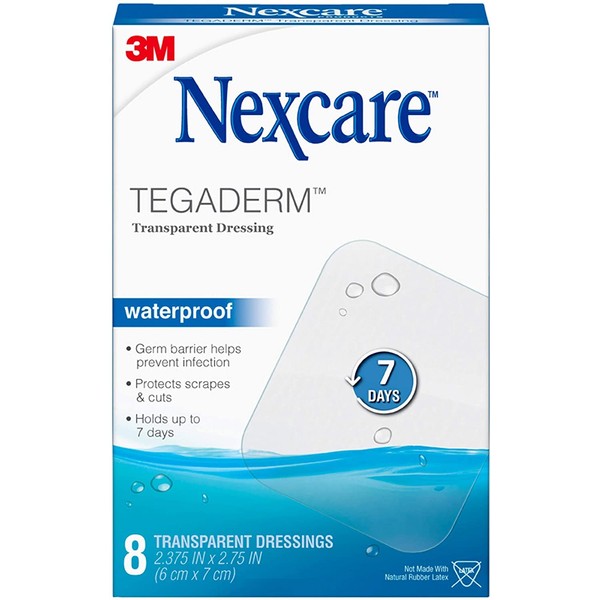 Nexcare Tegaderm Waterproof Transparent Dressing 2-3/8 Inches X 2-3/4 - 8ct, Pack of 4