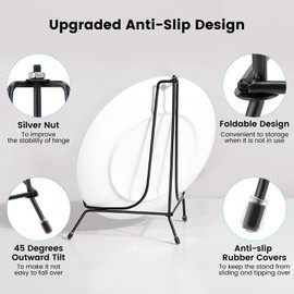Fasunry 6 Pack Upgraded Anti-Slip Plate Display Stands, 4 6 8 Inch Iron Plate Holder Display Stands, Black Book Display Stands Compatible 3 to 12 Inch Decorative Plates, Picture Frames and Artworks