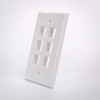 Keystone Wall Plate White 6 Port