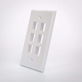 Keystone Wall Plate White 6 Port