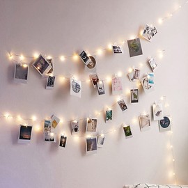 Haofy Photo Clip Fairy Lights with 200 LEDs 60 Transparent Clips 393.7 Inch IP45 Waterproof Colourful Christmas Fairy Lights Holiday Decoration Fairy Lights