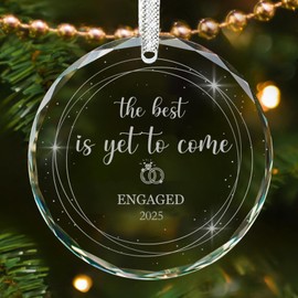Engagement Gifts for Couples, Engagement Ornament Gift 2025, Gifts for Newly Engaged Couples, Just Engaged Gifts for Her, Christmas Glass Engagement Ornament Decoration