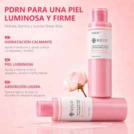 Tonico Hidratante Facial Coreano, con Salmon DNA PDRN, Niacinamida, 100% Natural, Hipoalergénica, Hidrata, Ilumina, Toner Facial para Todo Tipo de Pie