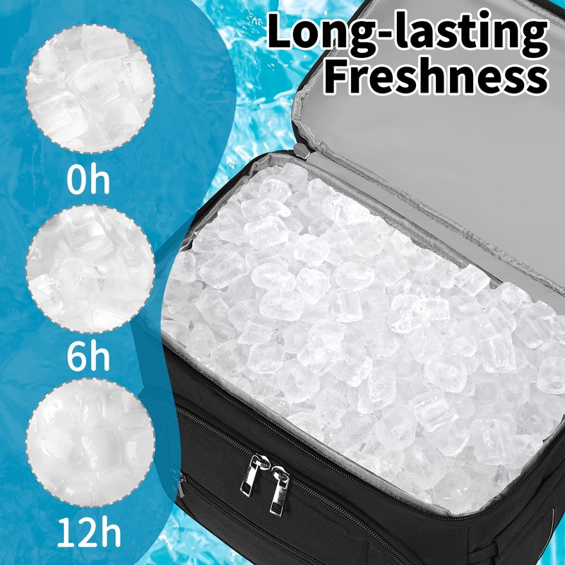 Cooler Backpack,Insulated Backpack Cooler Leakproof Double Deck Cooler Bag for