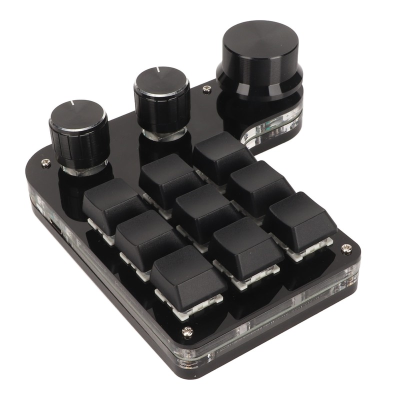 Mini 9 Key Keypad with 3 Knob RGB Light Blue