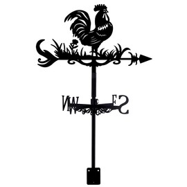 SUPERDANT Rooster Weather Vane Chicken Wrought Iron Wind Vane Roof Garden Directional Sign for Outdoor Farmhouse Decoration Wind Gauge Tool Rooster Weather Vane for Yard Garden