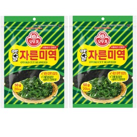 Otto-gi Cut Dried Seaweed 100g - 2 Pack of 50g Each - Korean Miyeok Baby Wakame Flakes for Miyeokguk - Pre-Cut for Convenience - Natural Flavor Snacks - High Nutrition - Ideal for Soups, Salads, More